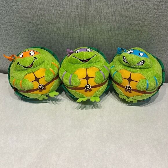 Ty Beanie Ballz TMNT Set Lot Teenage Mutant Ninja Turtles Plush Stuffed Animals - Picture 1 of 9